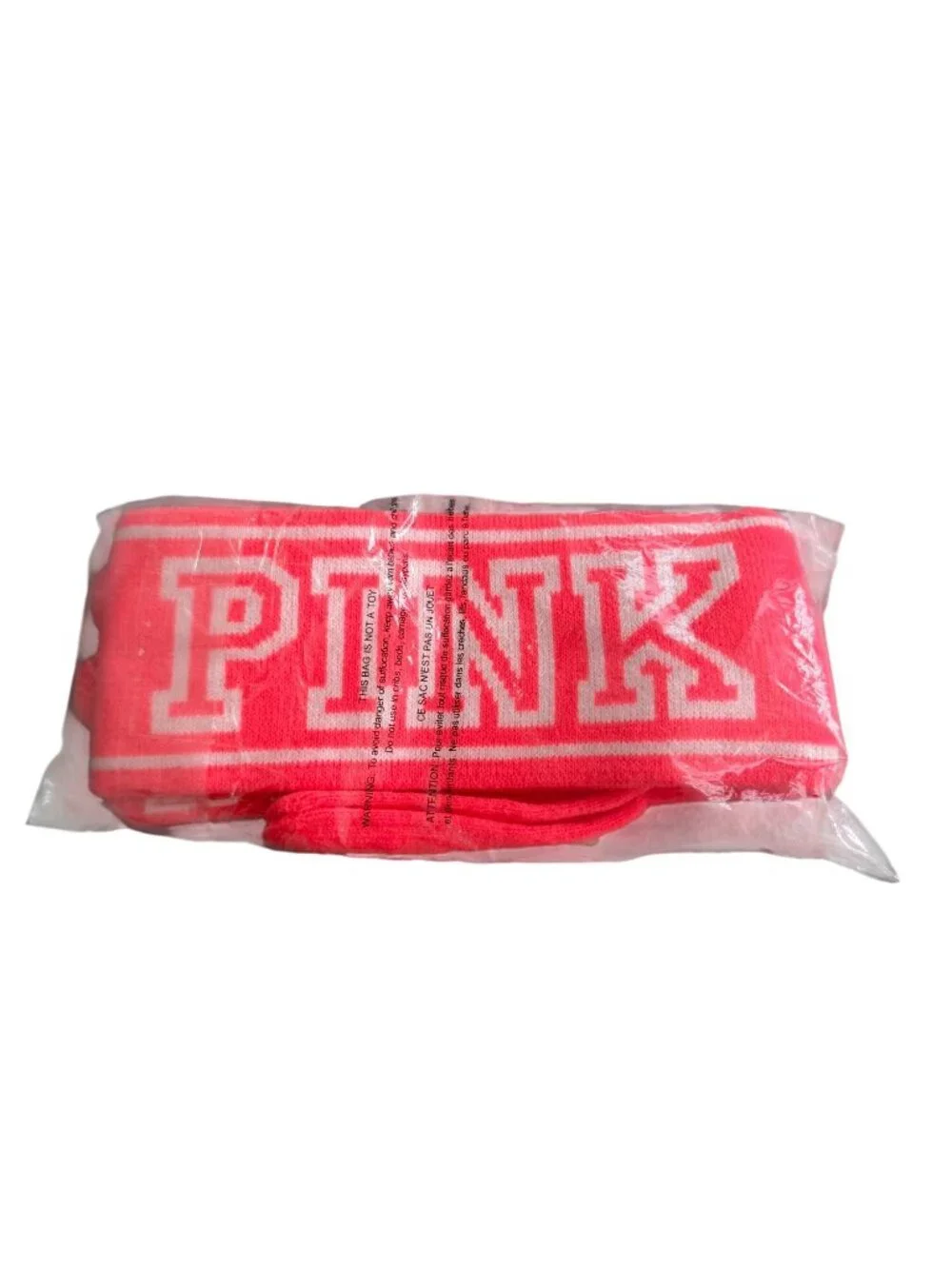 PINK Victoria's Secret Neon Pink Gloves and Earwarmer Set NEW NWT